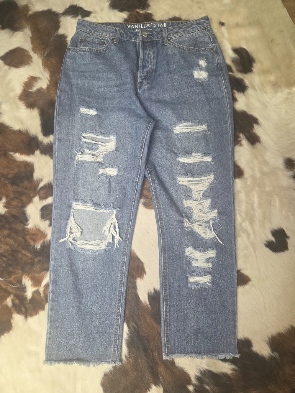 Vanilla Star Men's Distressed Blue Jeans